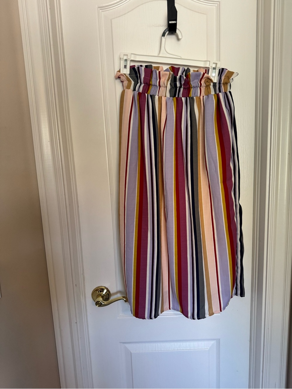 DownEast Multicolor Vertical Stripe Midi Skirt